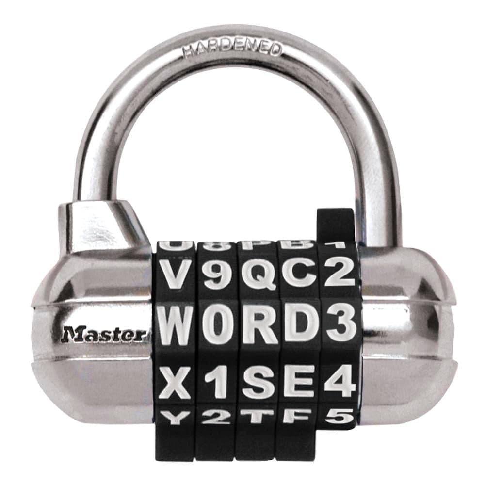 Master Lock Padlock Set Your Own Word Combination Lock 212 in Wide Black 1534DBLK