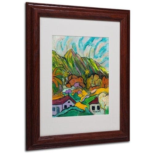 Trademark Fine Art Maui Peaks by Manor Shadian, White Matte, Wood Frame 11x14-Inch