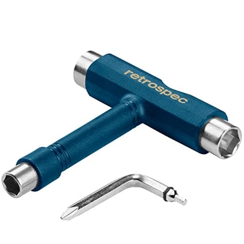 Retrospec Upkeep Skateboard Multi-Tool with Allen Wrench & Phillips Head Screwdriver - Compact Maintenance Kit for Skateboards & Roller Skates - Adjusts Wheels & Trucks