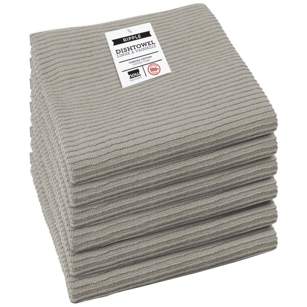 Now Designs Ripple Kitchen Towel Set of 6 London Grey