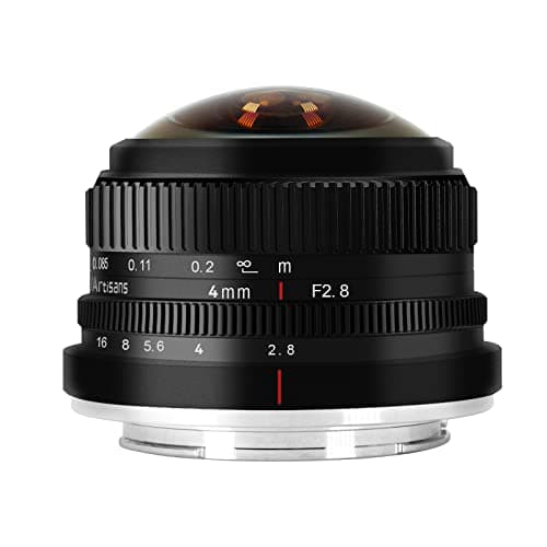 7Artisans 4mm F2.8 Fisheye Ultra Wide Angle Lens Manual Focus Prime Lens Compatible M4/3 Mount Mirrorless Cameras for Panasonic GH3 GH4 GF1 GM1 GM5 for Olympus E-M1 E-M5 E-M10