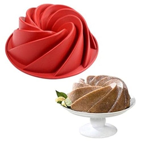 9.6'' Flower Shape Silicone Baking Molds, FantasyDay Anniversary Birthday Tray-Wedding Festival Party Silicone Cake Molds for Muffins Brownie Cornbread Candy Chocolates Butter Fondant Soap Gummy Bread
