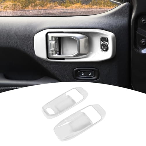 PDKLIN for Jeep JL Inner Door Handle Cover Bowl Trim for Jeep Wrangler JL JLU 2018 up for Gladiator JT 2020 up 2DR White Interior Accessories 2pcs