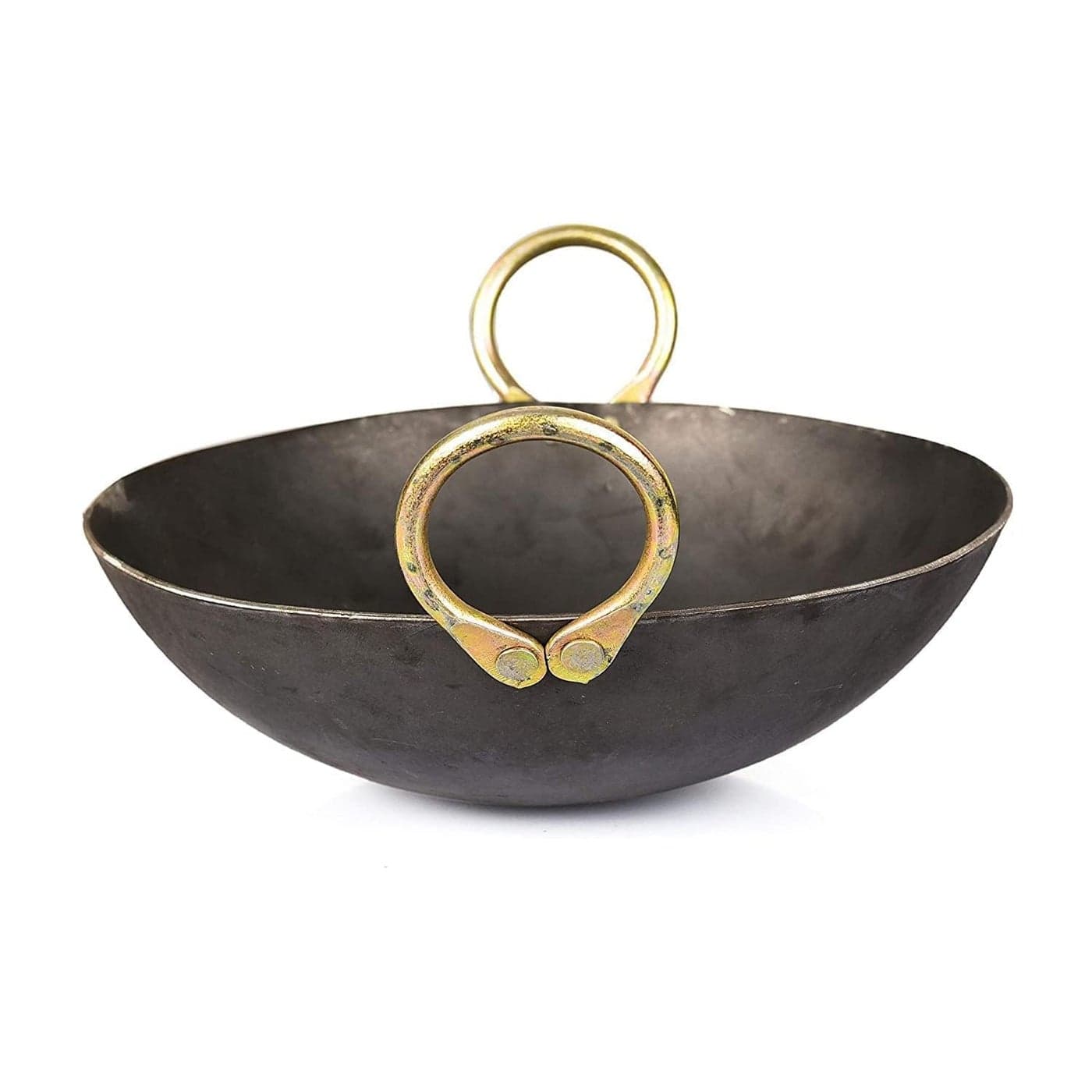 Shopsidex Heavy Base Iron Kadhai Kadai with Handle for Kitchen Deep Frying Kadai Free Stainless Steel Scrubber 1 Litter
