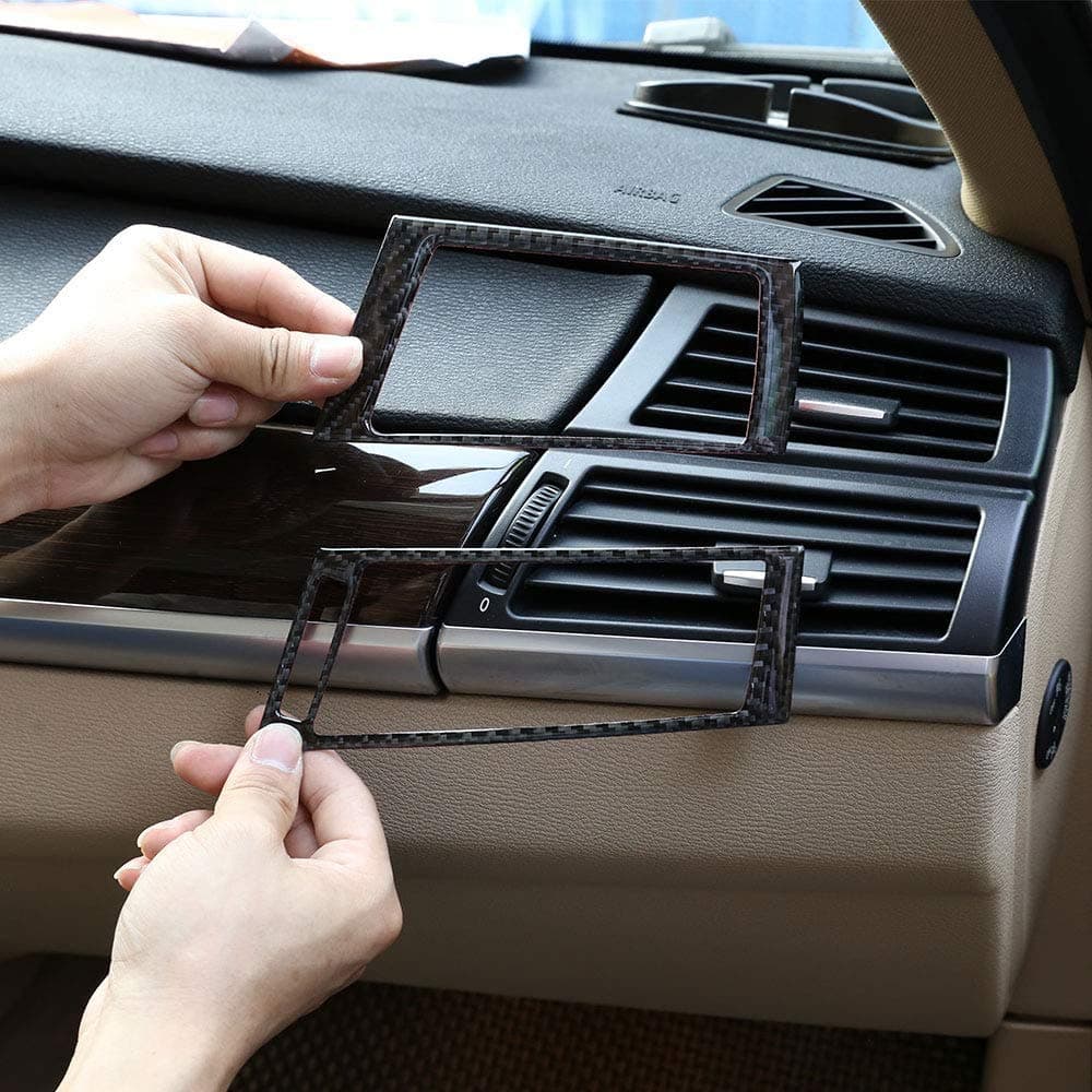 CHEYA 4pcs Soft Carbon Fiber for BMW X5 E70 X6 E71 20082013 Car Interior Door Handle Frame Sticker Accessories Black Style
