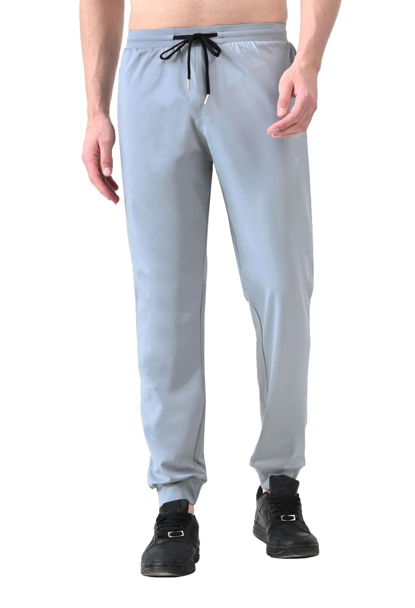 RynoGear Men High Rise Regular Fit Super Stretchable Track Pant Light Grey, Small