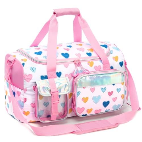 Kids Duffle Bag Girls Dance Bag for Kids Overnight Bags for Teen Girls Sports Gymnastics Bags with Shoe Compartment