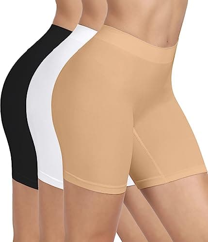 BESTENA 3 Pack Slip Shorts Womens Comfortable Seamless Smooth Slip Shorts for Under Dresses(Large)