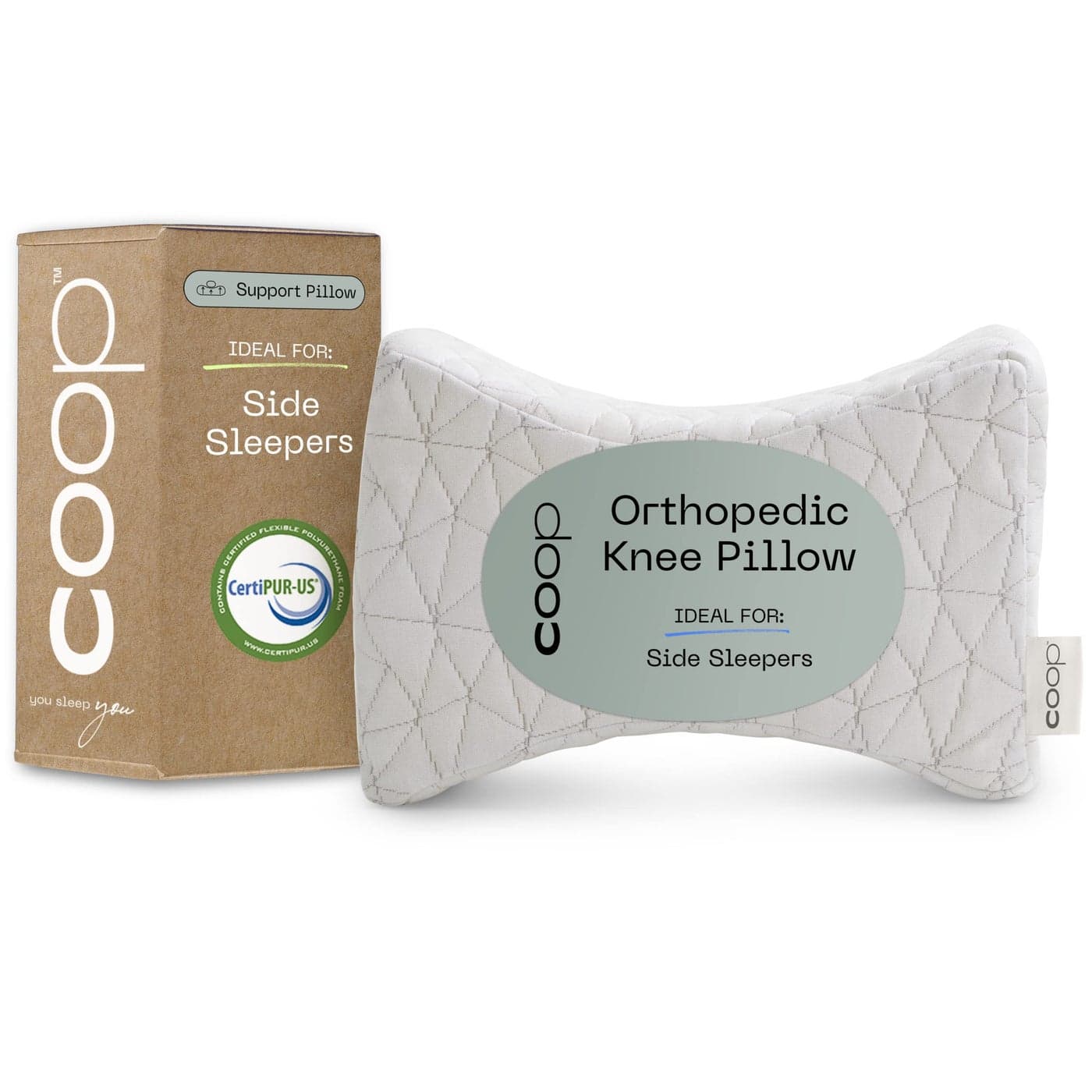Coop Home Goods Leg Support & Knee Pillow for Side Sleeper, Adjustable Soft Orthopedic Leg Pillow for Sleeping, Pregnancy, Sciatica, Back, Hip and Joint Support with Washable Cover