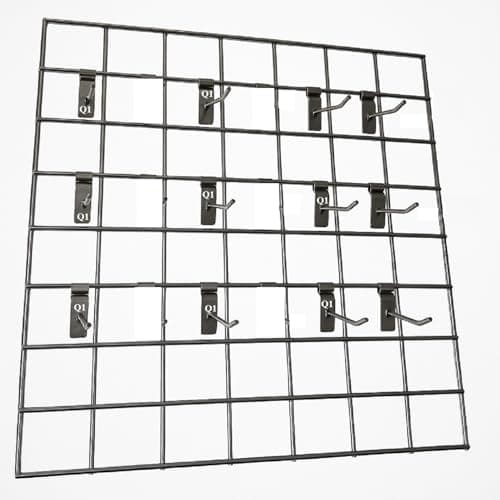 Q1 Beads 12 Pcs 8" Stainless Steel Gridwall Display Hook Hanger for Grid Shelf Hook Grid Panel Hooks, Showroom, Mobile Shop (8 Inch) Pack of 12