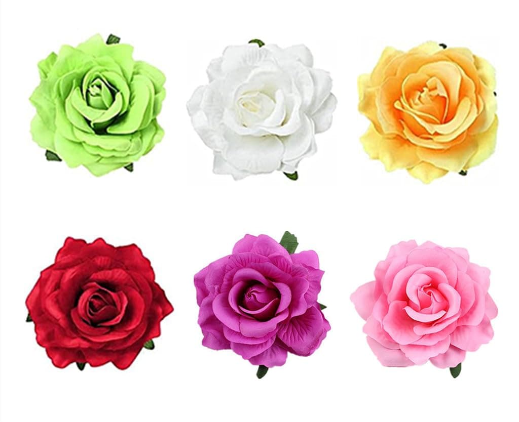 ALIMITOPIA Flower Hair Clip Fabric Artificial Rose Flower Hairpin Barrette Brooch Headdress Bobby Pins Headwear Hair Accessories for wedding Party suppliesRose Style43 inches6pcs