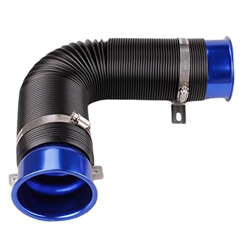 BARTOO 3" Turbine Intake Pipe, Cold Air Intake Pipe 76MM Adjustable Flexible Hose Tube Car Cold Air Turbo Intake Inlet Pipe Universal Cold Air Intake Filter, Blue