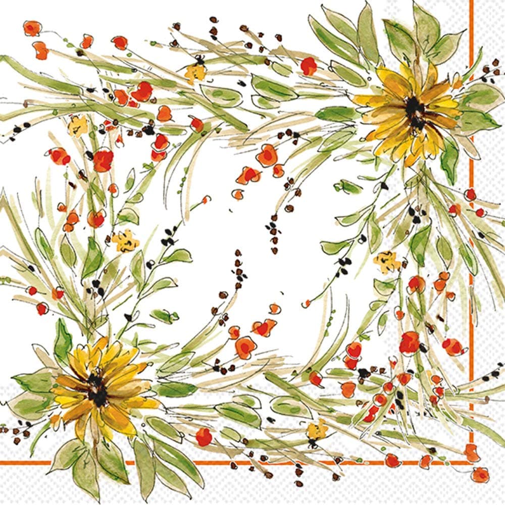 IHR Ideal Home Range Party Napkins Disposable 3Ply Paper Lunch Napkin Pack 65 x 65 Sunflower Medley 20Count