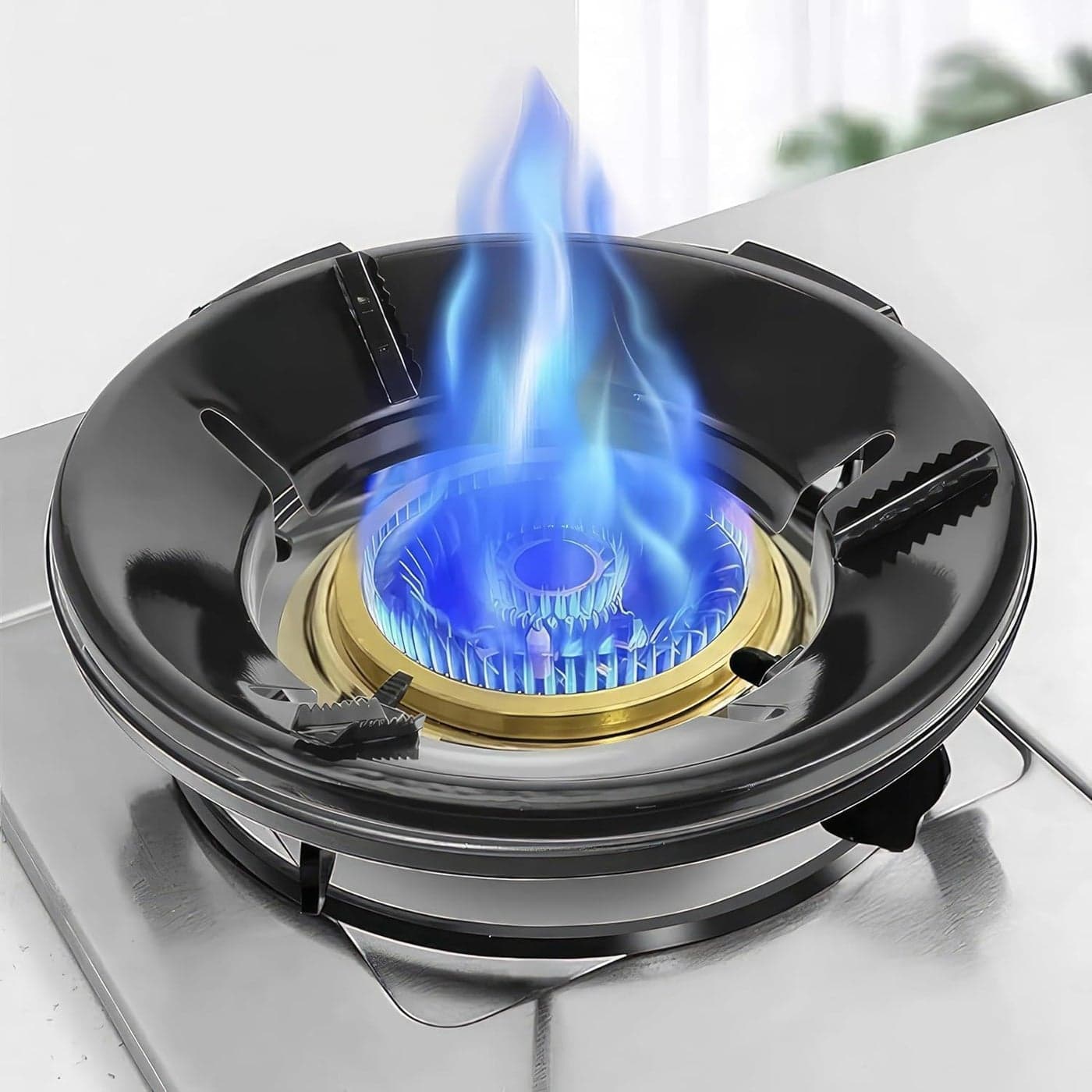 Golden bird Indoor Gas Saver standWindproof gas saver stand Suitable for all gas stove 07 mm thickness Black 1 PCS