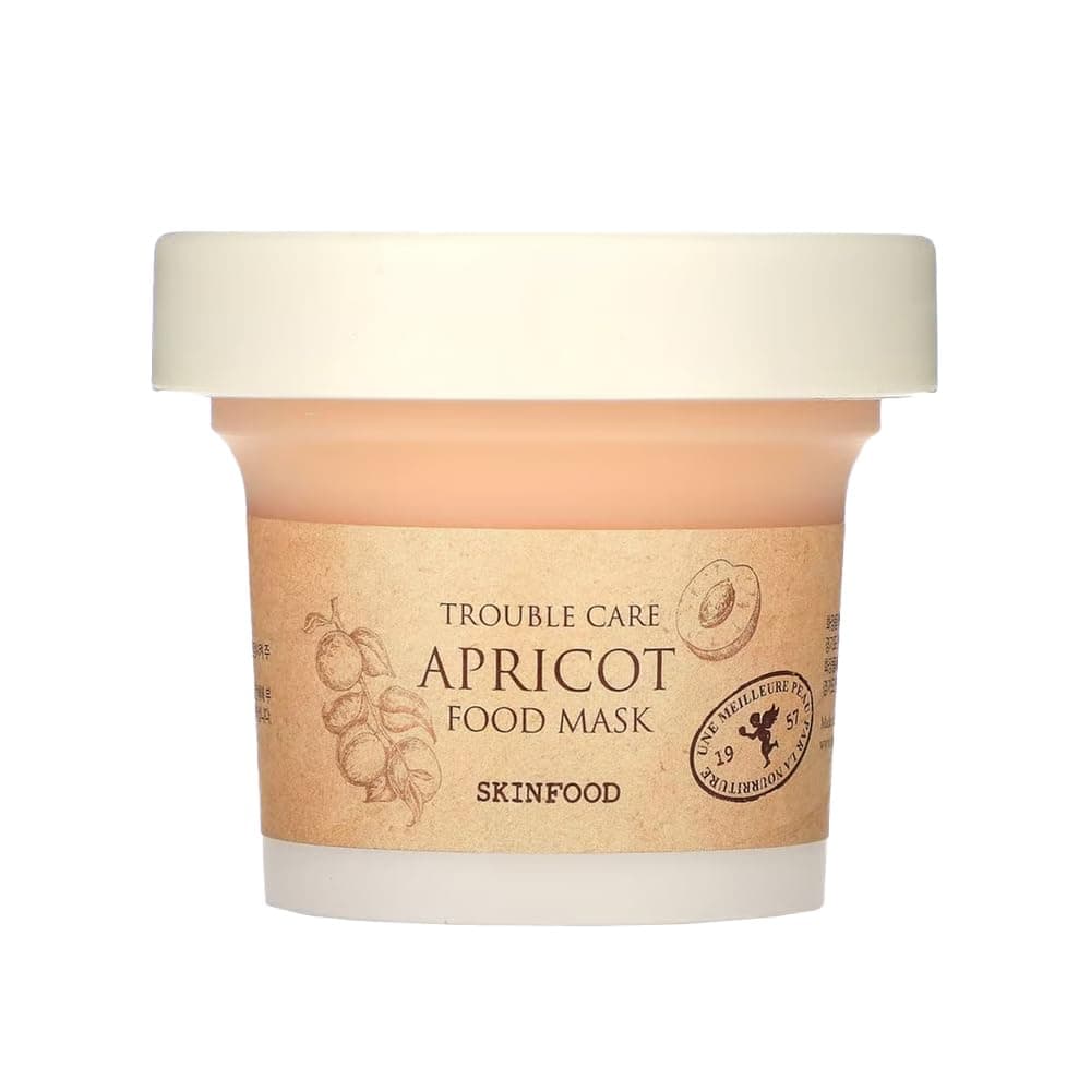 SKINFOOD Mask Apricot Trouble Care 120g Facial Pore Clearing and Body Skin Soothing Wash Off Face Masks Clear Smooth Skin ShowerProof Texture 423 oz