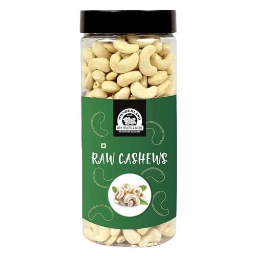 Wonderland Foods 500g Whole Cashew (Kaju) W400-Grade Jar | Dry Fruit Whole Cashews W400 | Whole Cashew Nut | Delicious & Healthy Nuts