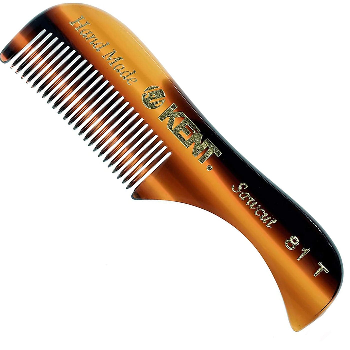 Kent A 81T XSmall Mens Beard Mustache Mini Pocket Comb Fine Toothed Pocket for Facial Hair Grooming and Styling HandMade of Quality Cellulose Acetate Sawcut Hand Polished Made in England