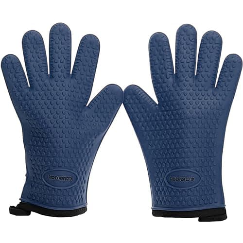 KITCHEN PERFECTION Silicone Smoker Oven Gloves Extreme Heat Resistant BBQ Gloves Handle Hot Food Right on Your Smoker Grill Fryer PitWaterproof Oven Mitts Grill Gloves Superior Value Set3 Bonuses