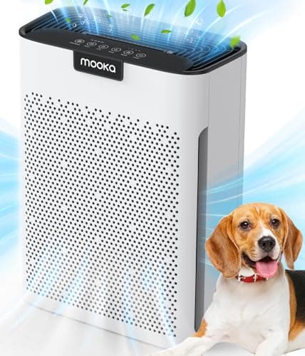 Air Purifiers for Home Large Room 2200 Ft with Washable Filters MOOKA H13 HEPA Filter Pet Air Purifier for Bedroom with Fragrance Air Cleaner for Smoke Dust Pollen Pets Hair Odor KJ190L White