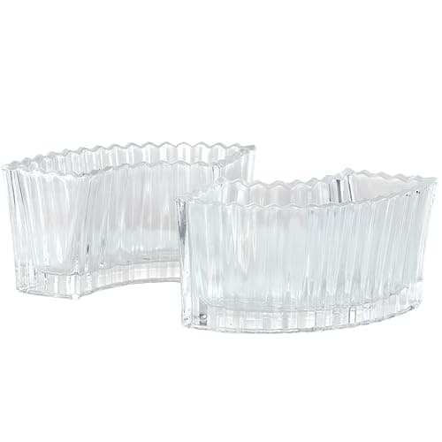MCMCNCUIU Crystal Vases for Centerpieces, Flower Vases for Wedding Centerpieces, Clear Glass Vase for Flowers, Curve Small Vase for Living Room, Bedroom, Kitchen, Dining Table, Set of 2