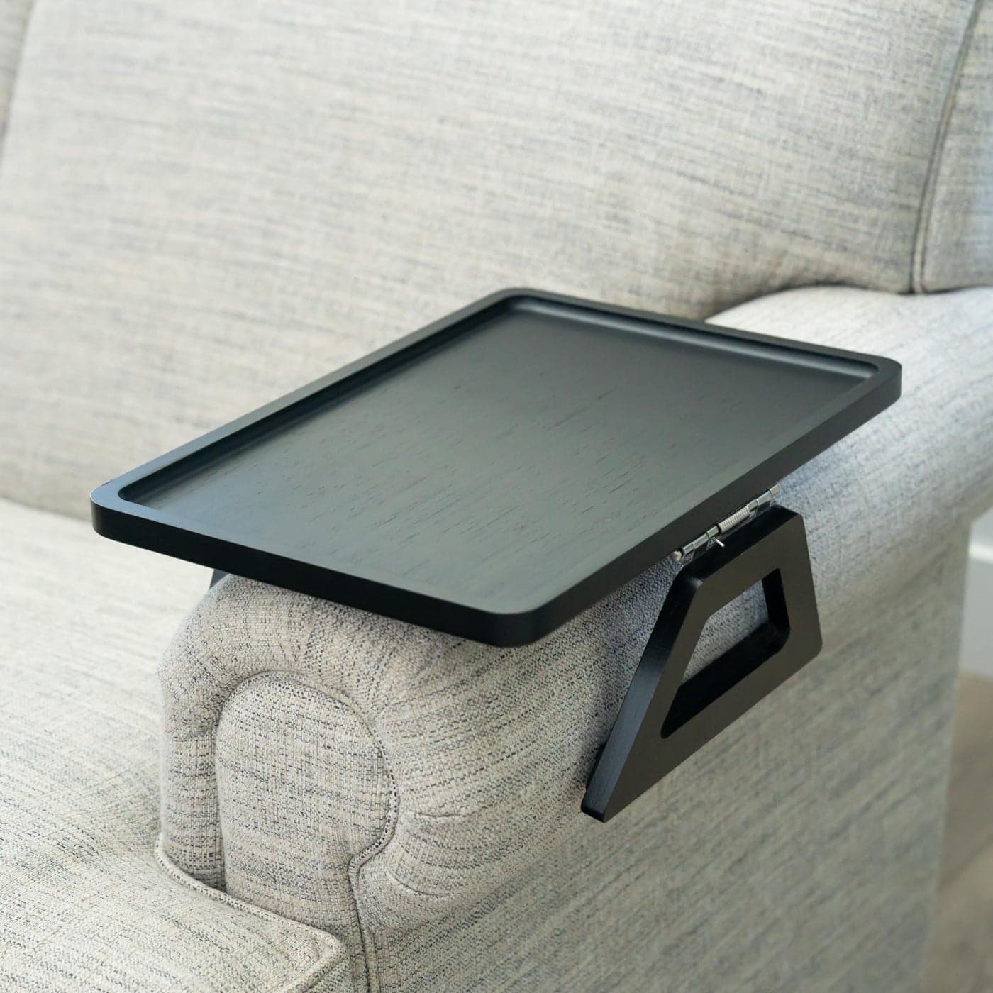 Shamrock Home Bamboo Trayble Couch Arm Table Clip On Tray Sofa Table for Couches Sofa Arm Tray for TV Dinners Remotes Drinks Snacks and Small Spaces 1575 x 11inch Black