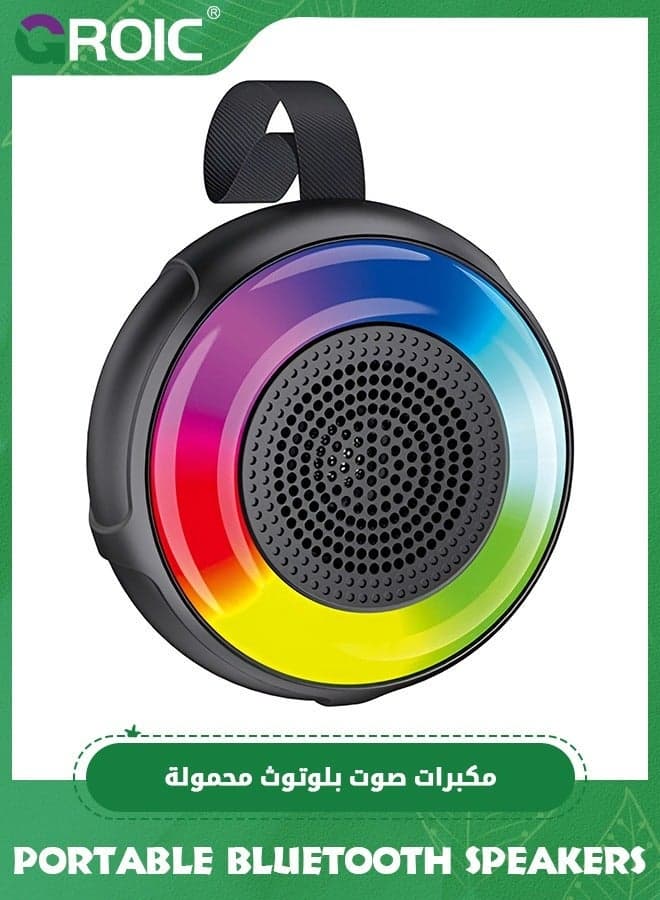 Portable Bluetooth Speakers, IPX7 Waterproof Wireless Speaker with 24W Loud Stereo Sound, Deep Bass, 5.0, RGB Lights, Dual Pairing, 30H Playtime for Home, Outdoor, Party