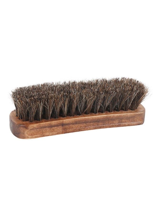 Horsehair Shoe Cleaning Brush Brown 15.2x1.3x4.5cm
