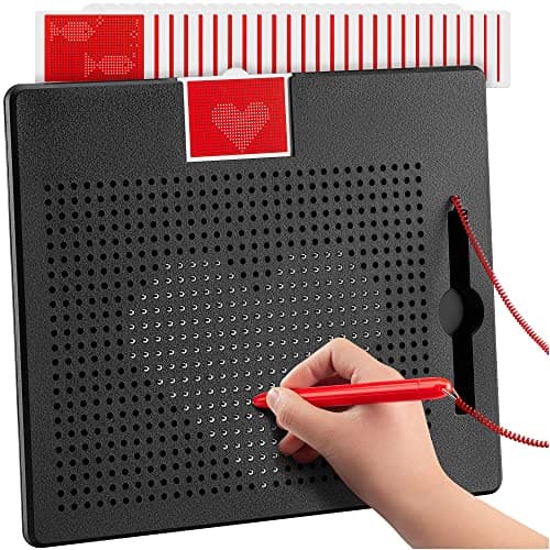 AYNAT FUN Large Magnetic Drawing Board for Kids Toddlers with Beads and Magnet Stylus Pen Magnetic Tablet Toy for Airplane Car Ride Activities for Kids