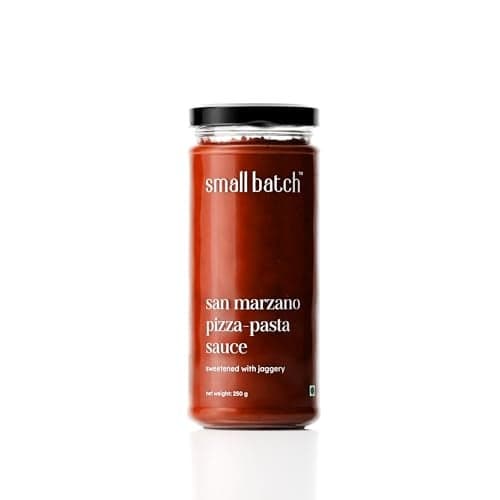 SMALLBATCH San Marzano Pizza Pasta Sauce, Crafted with Fresh Tomatoes, Gourmet Condiment, Spread, Dip, Saute, Toast, Spaghetti, Preservative Free, Pure Veg - 250g