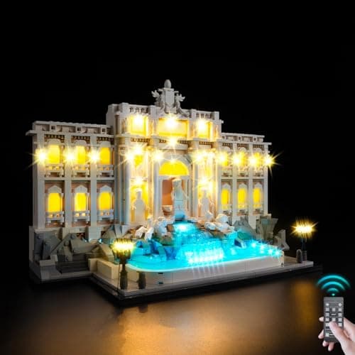 Kyglaring LED Light Kit Compatible with Lego Trevi Fountain 21062 Building Blocks Upgrade Remote Control Dimming Lighting Accessories for Lego 21062 Model Set Lights Only Model Not Included