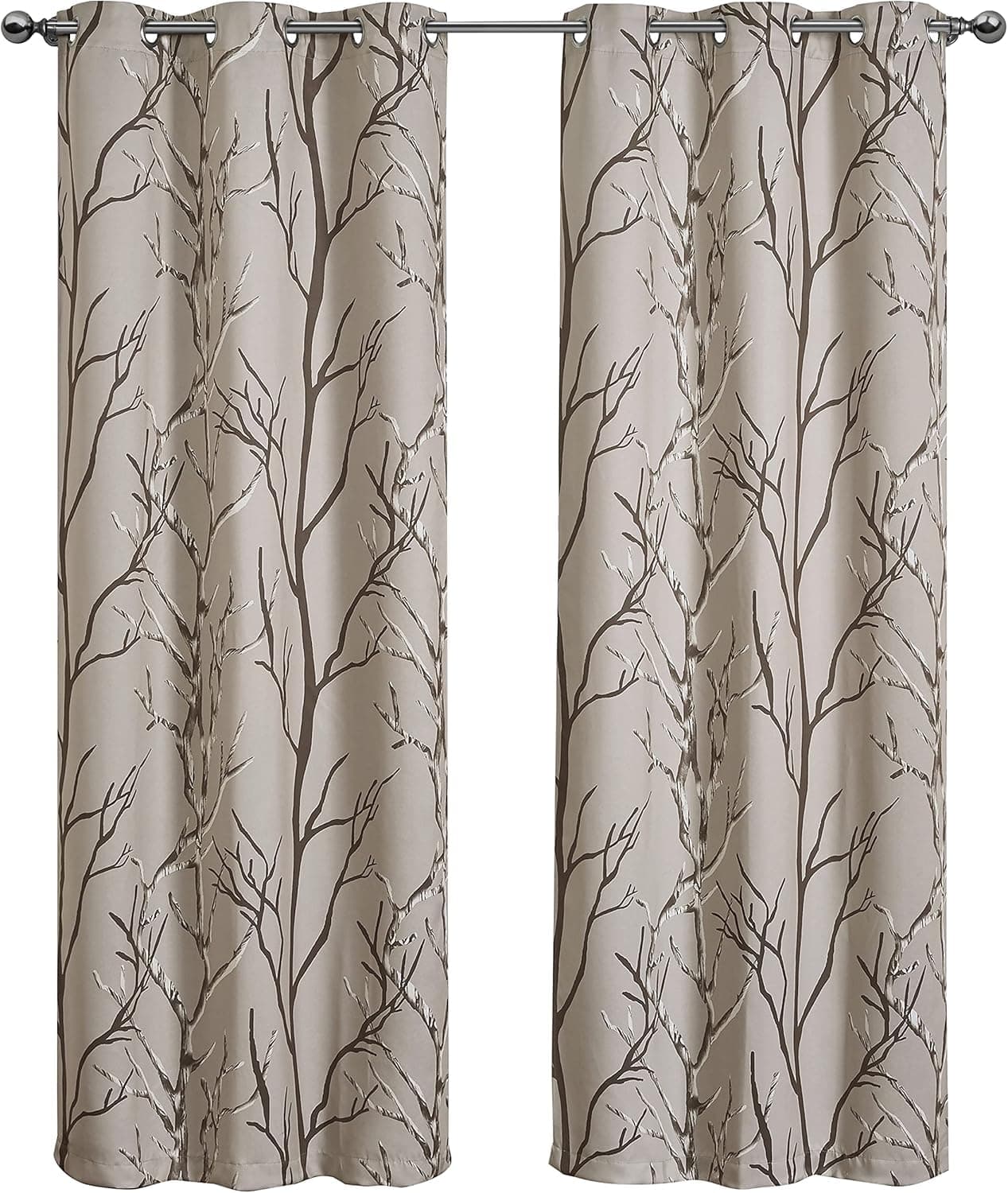 VCNY Home Blackout Curtains Window Treatment with Grommet Top Nature Inspired Home Decor Kingdom Brown 40 x 84