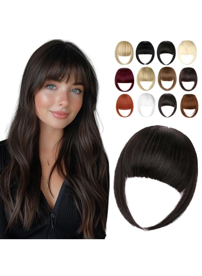 Clip in Bangs, French Bangs Hair Clip, Fake Bangs for Women | Fringe with Temples Hairpieces Natural Curved Hair Extensions for Daily Wear