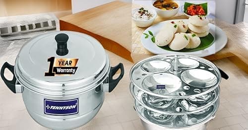 TENNYSON IDLI Maker Delight Special 3 Plates 12 Big IDLIES Thick Gauge Extra DEEP IDLY Plates