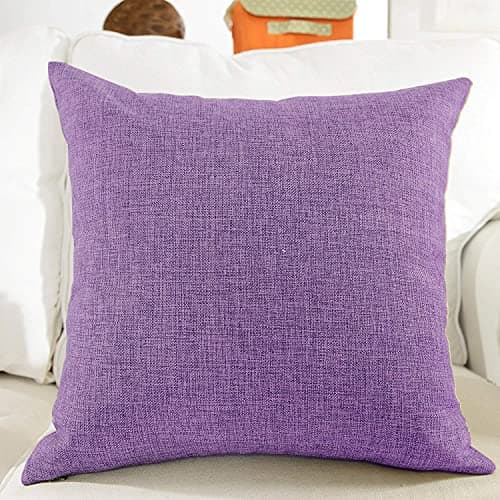 Khooti Decorative Jute Square Cushion Cover Throw Pillow Cover for Living Room Couch Diwan Single Seater Sofa, Modern Boho Medium 14 x 14 Inches / 35 x 35 cm (Colour - Onion)(Set of 1 Piece)