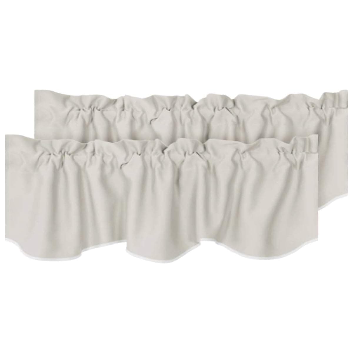 HVERSAILTEX 2 Panels Blackout Curtain Valances for Kitchen WindowsLiving RoomBathroom Privacy Protection Rod Pocket Decoration Scalloped Winow Valance Curtains 52 W x 18 L IvoryCream