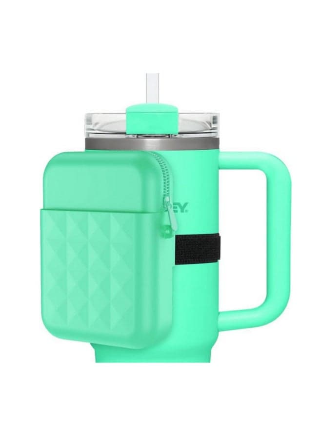 1pcs Water Bottle Pouch for Stanley Quencher Adventure 40oz & for Stanley IceFlow 20oz 30oz Tumbler Gym Tumbler Accessories Water Bottle Zipper Pouch for Cards Keys Green