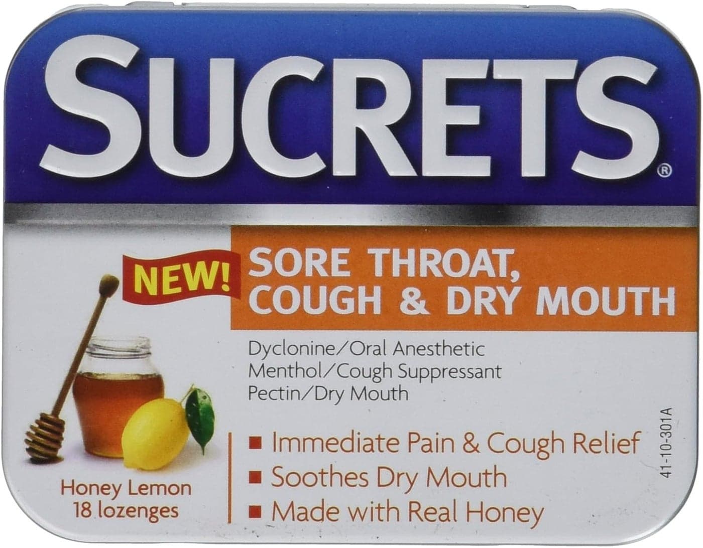 Lozenges Sore Throat Cough Honey Lemon 18 ct Pack of 1