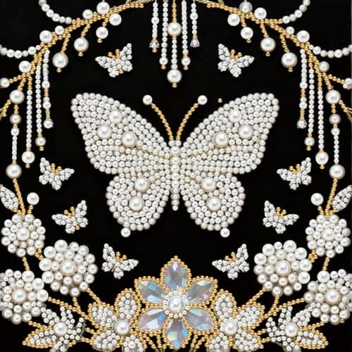 GEMFAMILY Special Shaped Diamond Art Painting Kits for Adults Butterfly 5D Diamond Painting Kits for Adults BeginnerDIY Pearl Diamond Dots Gem Art Craft for Home Decor 118 x 118 inch