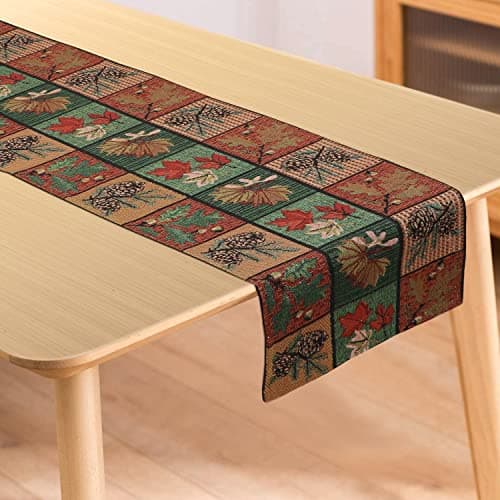 HOKIPO Cotton Jacquard Dinner Table Runner 12x52 Inches (IN-531-D6, Multicolor)