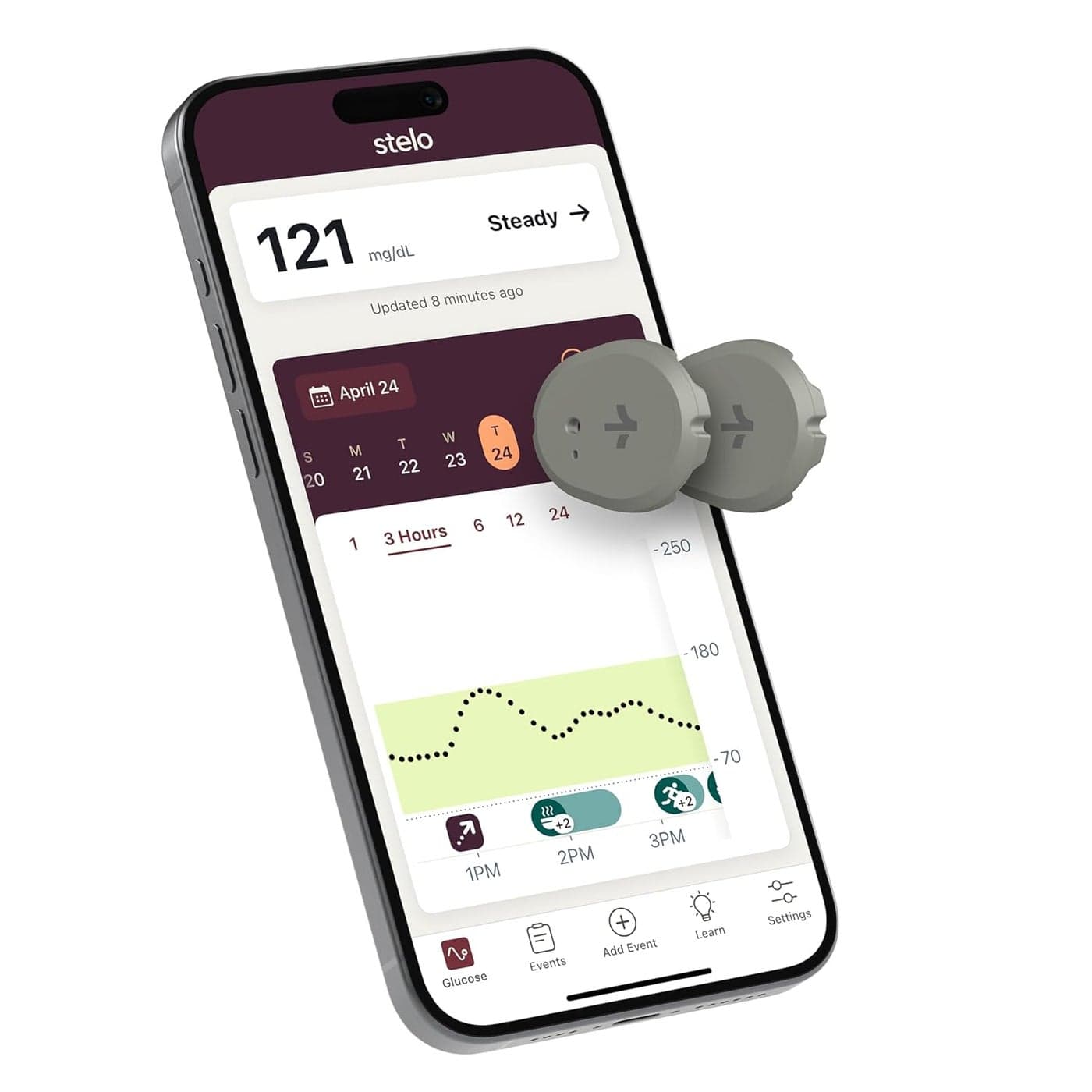 Stelo Glucose Biosensor App by DexcomA Leader in Continuous Glucose Monitoring CGM 247 Glucose Tracking Personalized Insights to Reveal Patterns 2Pack Up to 15 Days Each iOS Android