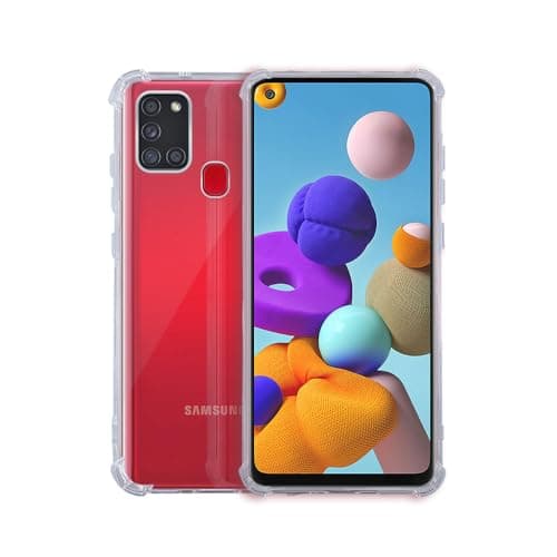 7SEVEN® Back Cover for Samsung Galaxy A21S Transparent Mobile Back Case Shock Proof Design Camera Edges Protection Crystal Clear Phone Case Silicon Soft TPU and Flexible Bumper Phone Cover