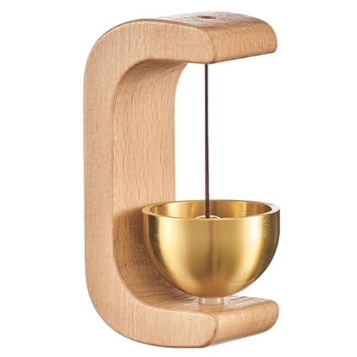 Bhadiyadi Magnetic Shopkeeper’s Bell – Wood & Brass Door Chime for Shop, Porch, Garden, Restaurant, Refrigerator & Home