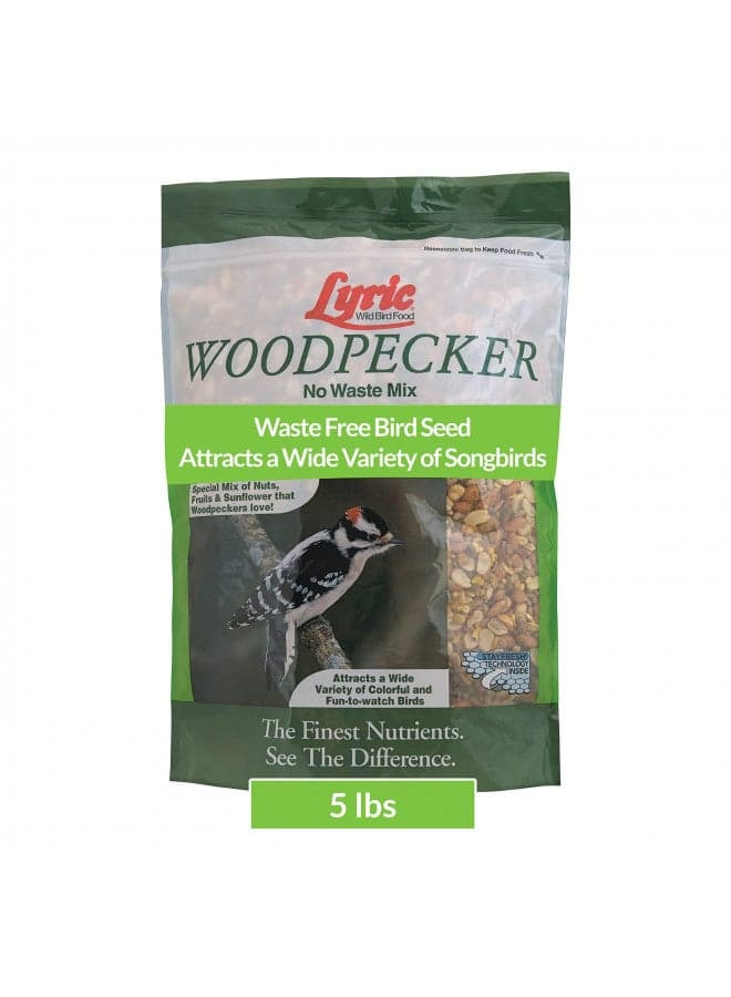 Lyric Woodpecker Wild Bird Seed, No Waste Bird Seed with Nuts, Dried Fruit & Shelled Seeds - 5 lb. Bag