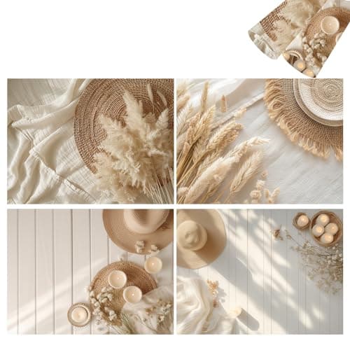 HomeArt 2 Sheet 2 in 1 Product Photography Backdrop 3D Flat Lay Tabletop Double-Sided 16x22 Photo Background PVC Wrinkle Free for Small Products Food, Cosmetics Shoot (Combo 9)