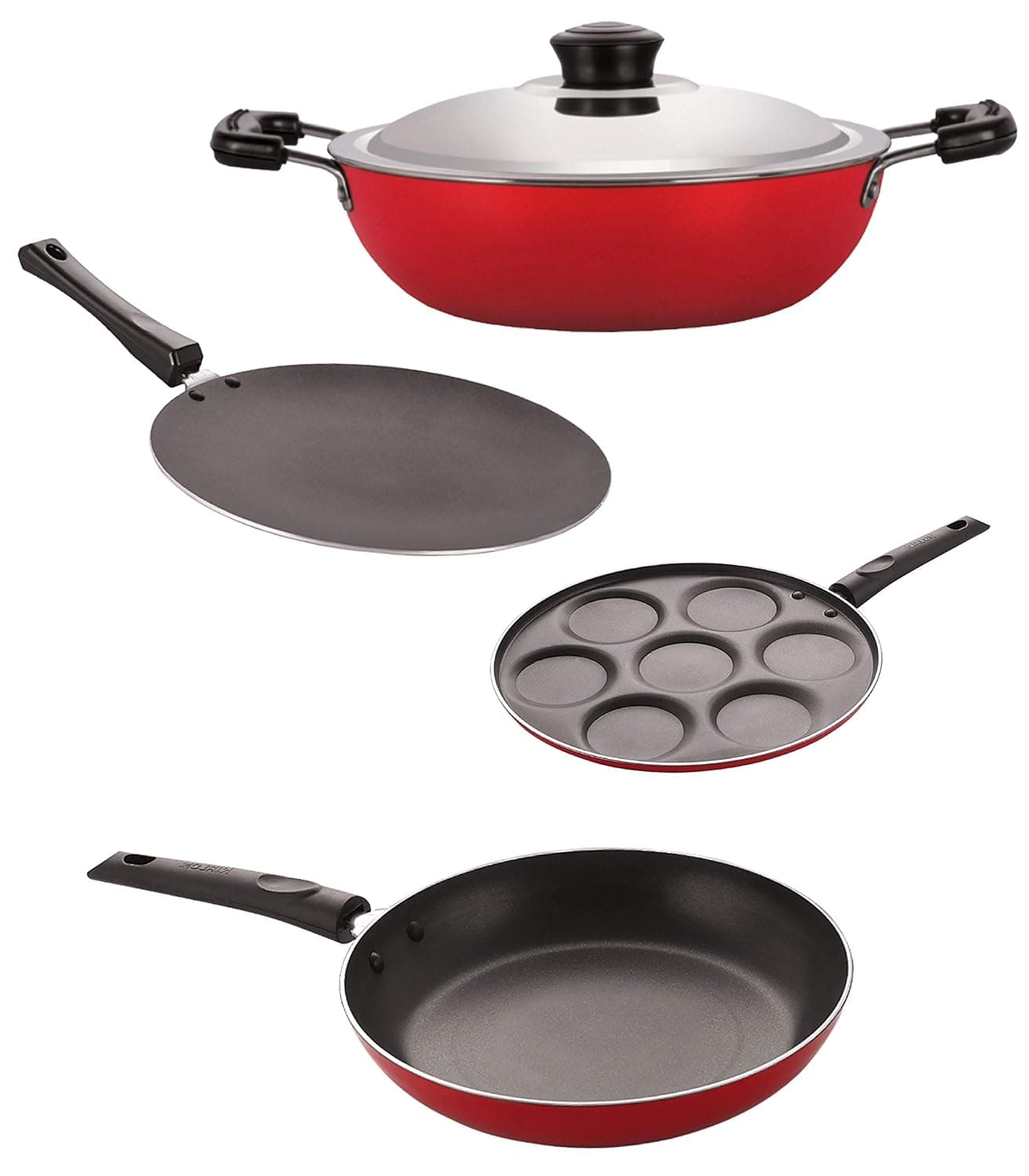 Nirlon Non Stick cookware Set of 4 Pieces Combo for Wedding Gift26mm_CT_DKDB_UP_TP24
