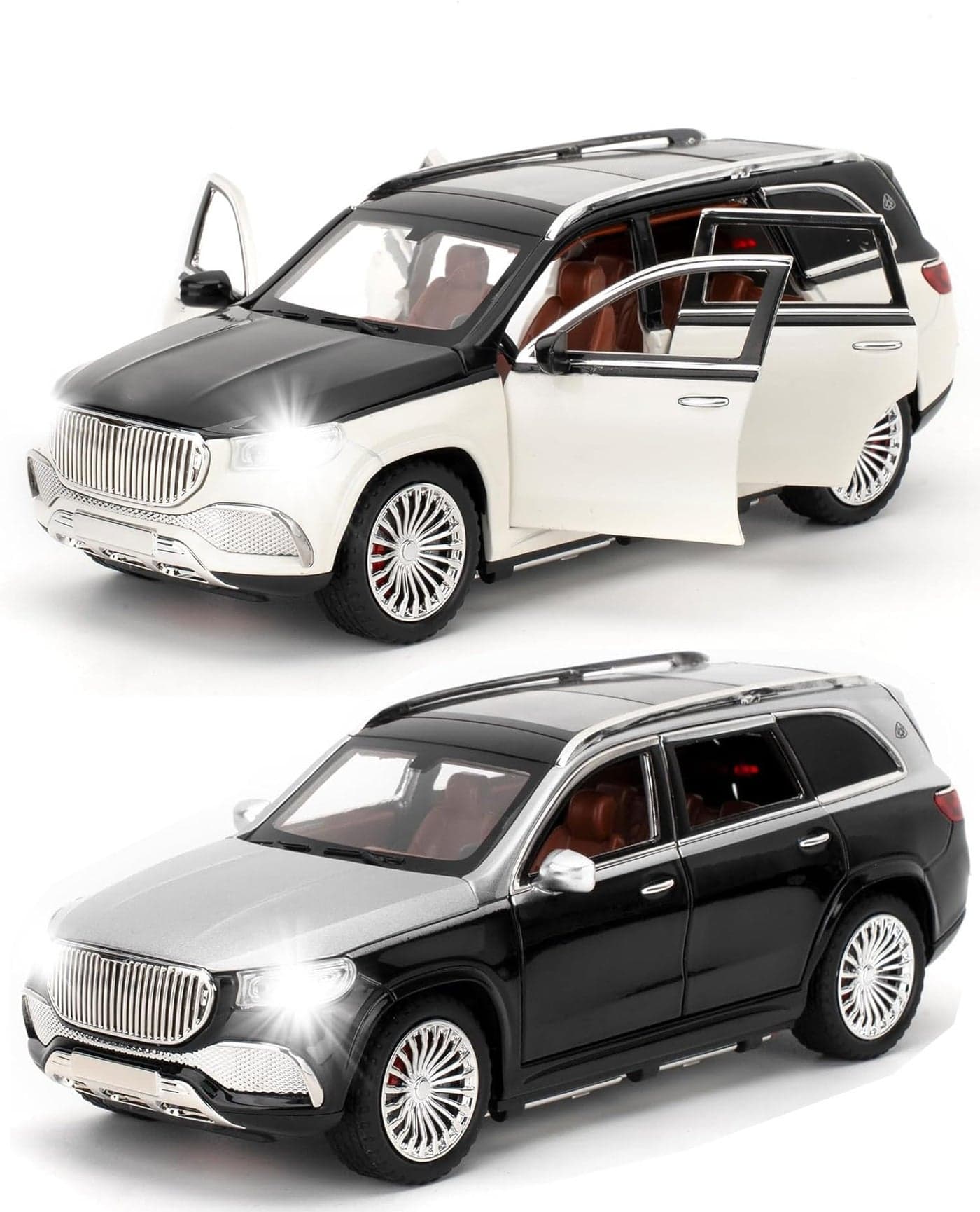 Magicwand Die-Cast Zinc Alloy 1:24 Scale 2022 MAYYBACHH GLS 600 Large with 6 Openable Doors,Lights & Music【Pack of 1】【Colors as Per Stock】