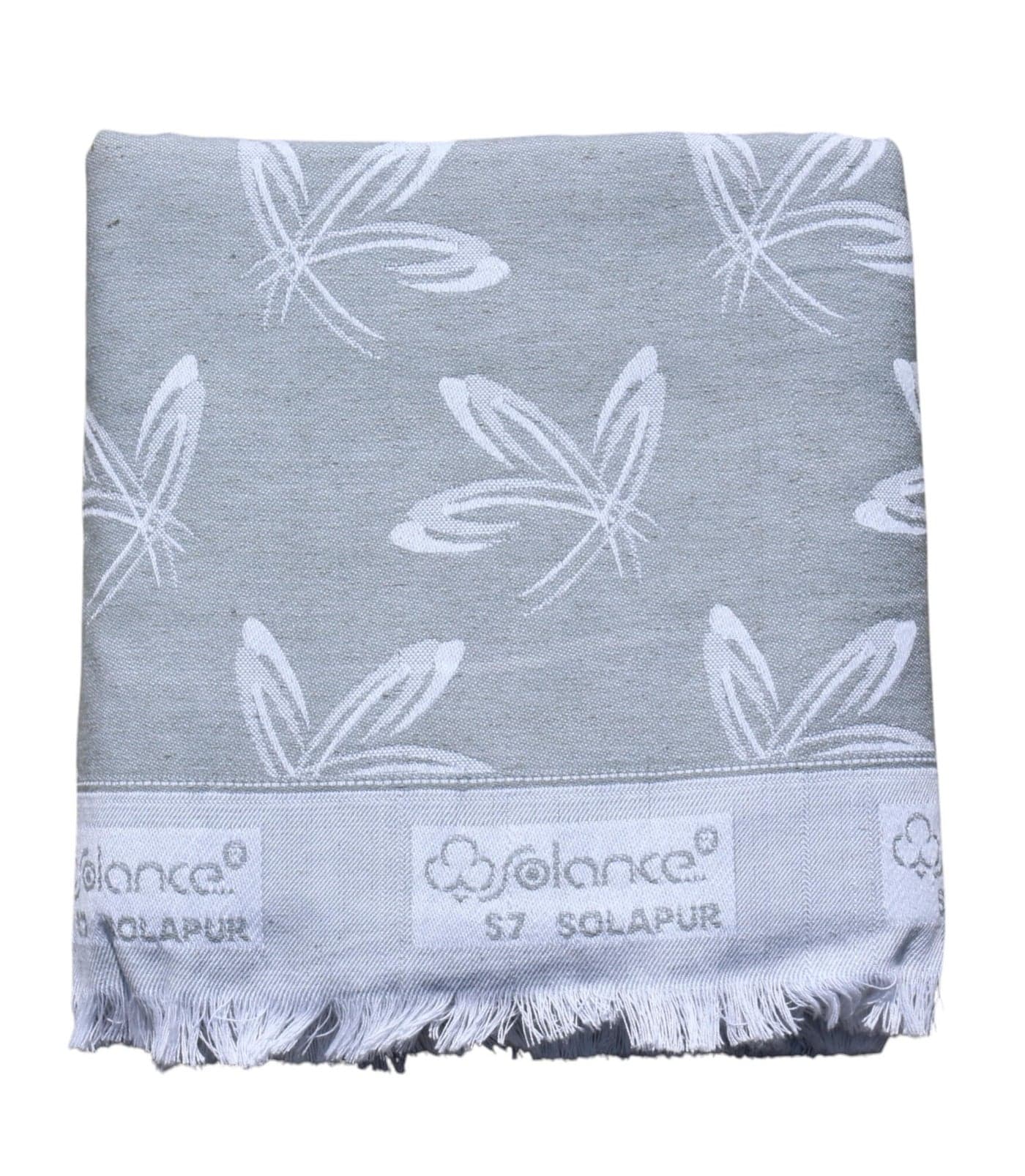 Mandhania Soft Premium Light Weight Solapur Chaddar 100% Cotton Dailyuse Single Bed Blanket Pack of 1 Light Grey