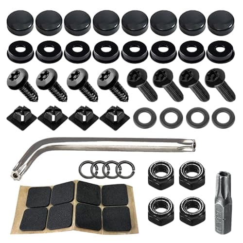 WINUERK Anti Theft License Plate Screws Tamper Resistant Licence Plate Kit 14M6 Security Screws Rust Proof Stainless Steel Bolts Fasteners Kit for Front Rear Frame Holder Mounting