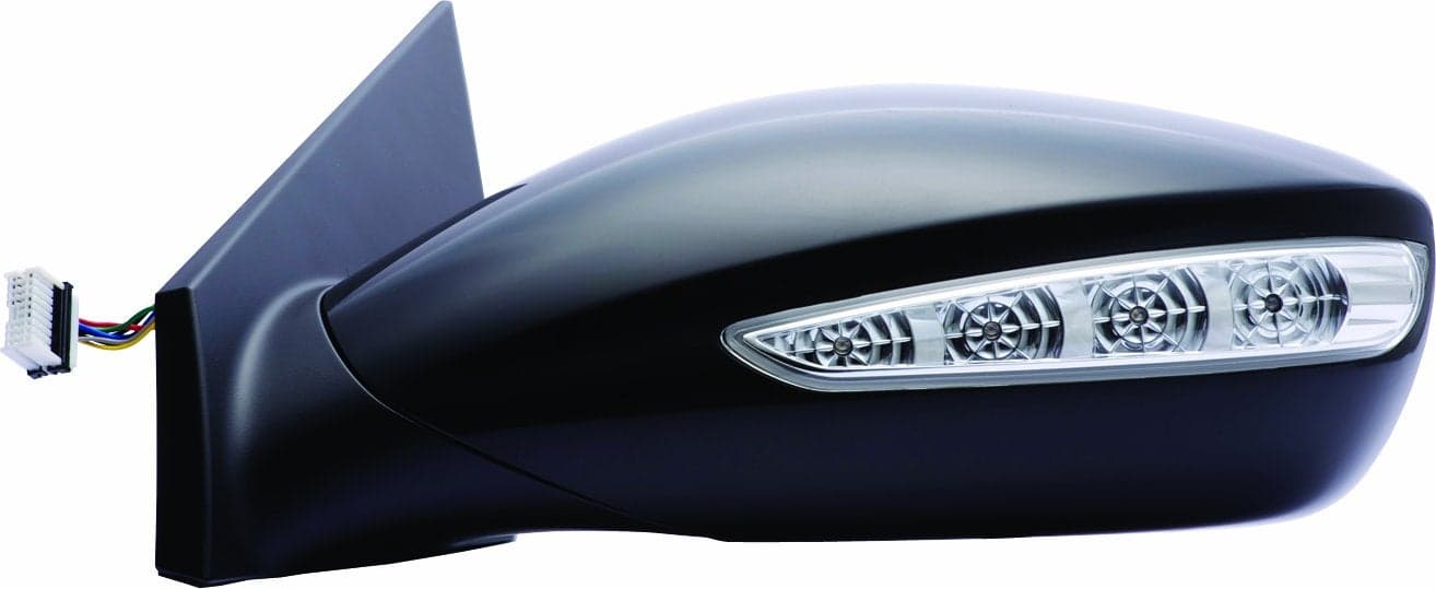 Fit System Driver Side Mirror for Hyundai Sonata, w/Turn Signal, Black, PTM, Foldaway, Power