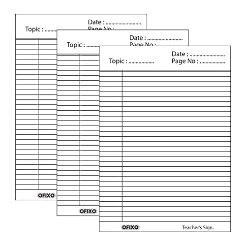 OFIXO Both Side Ruled Sheet for Project/Assignment- A4 Size (Pack of 100 sheets)